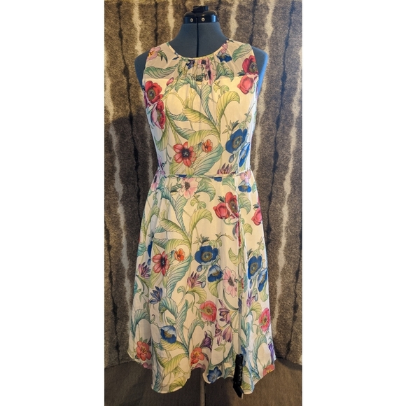 white chiffon floral dress